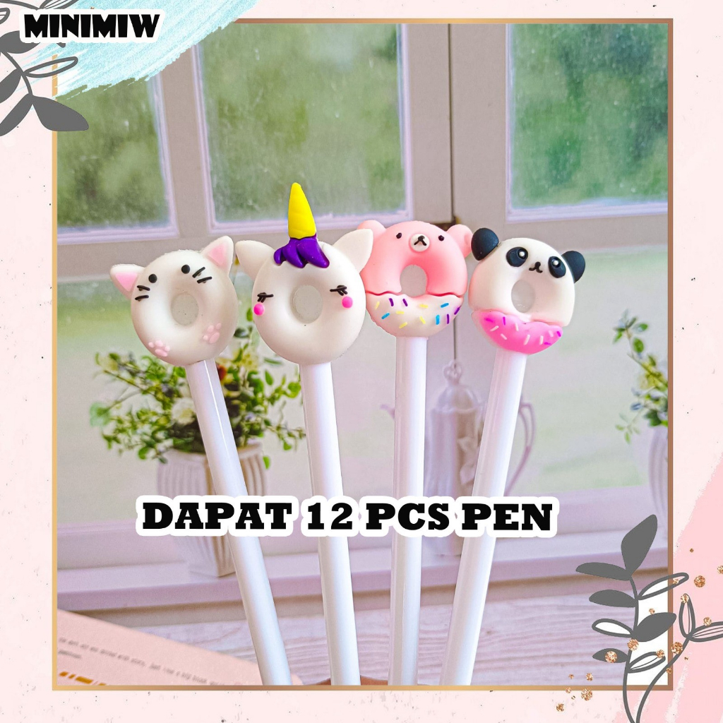 

SELUSIN PULPEN DONAT UNICORN PANDA BERUANG KUCING PENA GEL PEN KARAKTER ALAT TULIS KANTOR LUCU STATIONERY KADO UNIK WARNA