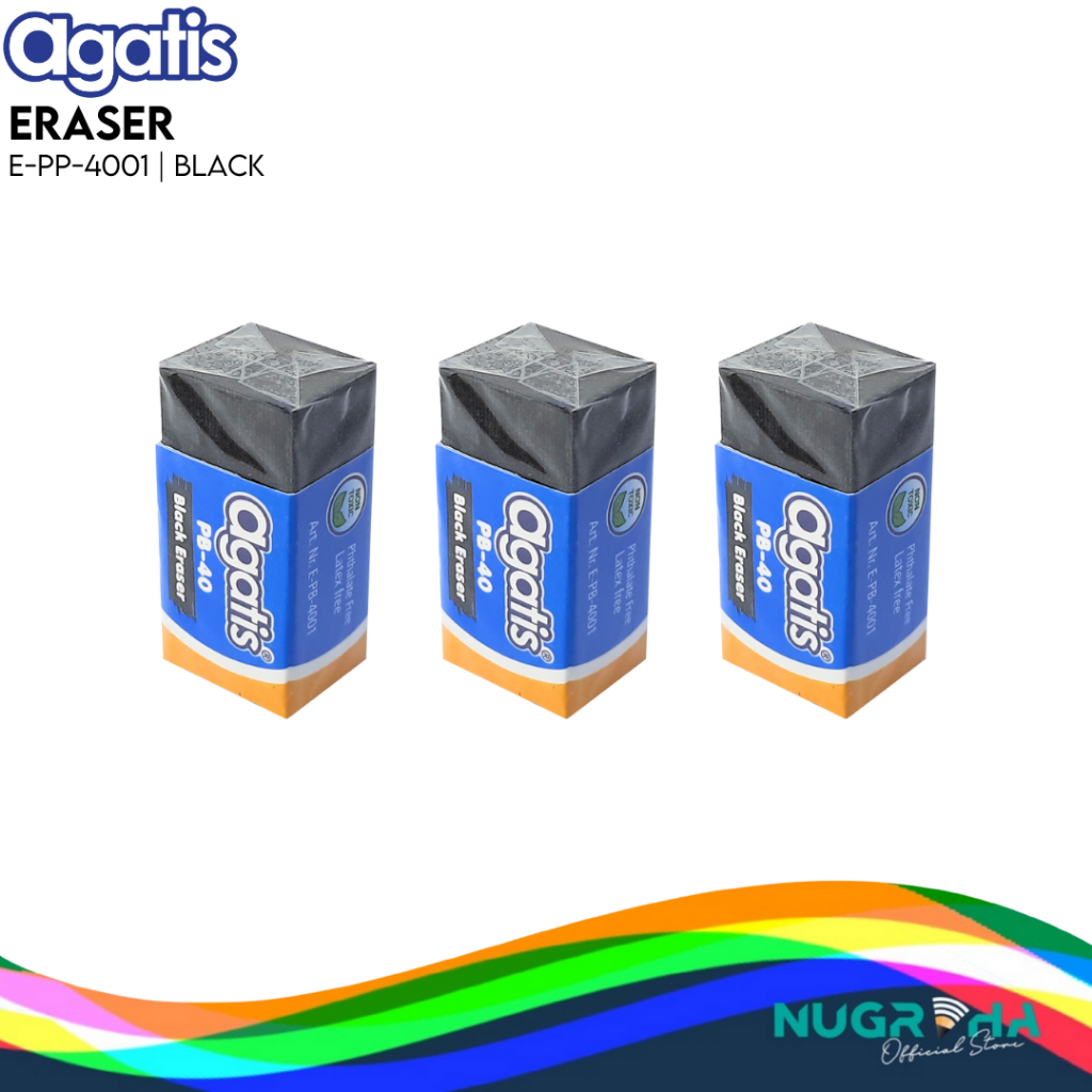 

AGATIS PENGHAPUS / ERASER / PENGHAPUS KECIL BERSIH LEMBUT BERKUALITAS PB40 HITAM