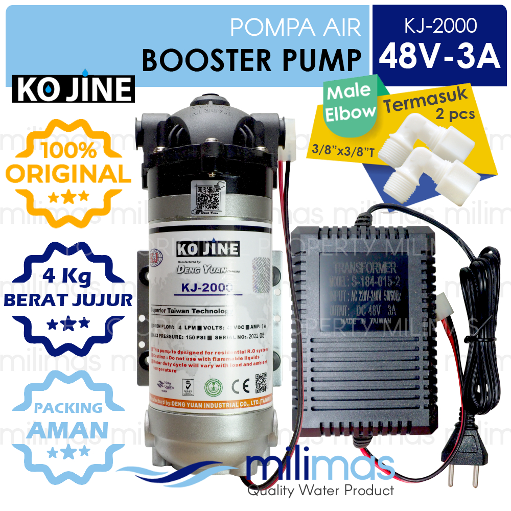 KoJine - KJ 2000 Pompa Booster Pump RO 48 V 3A Pompa Kabut / Aeroponik