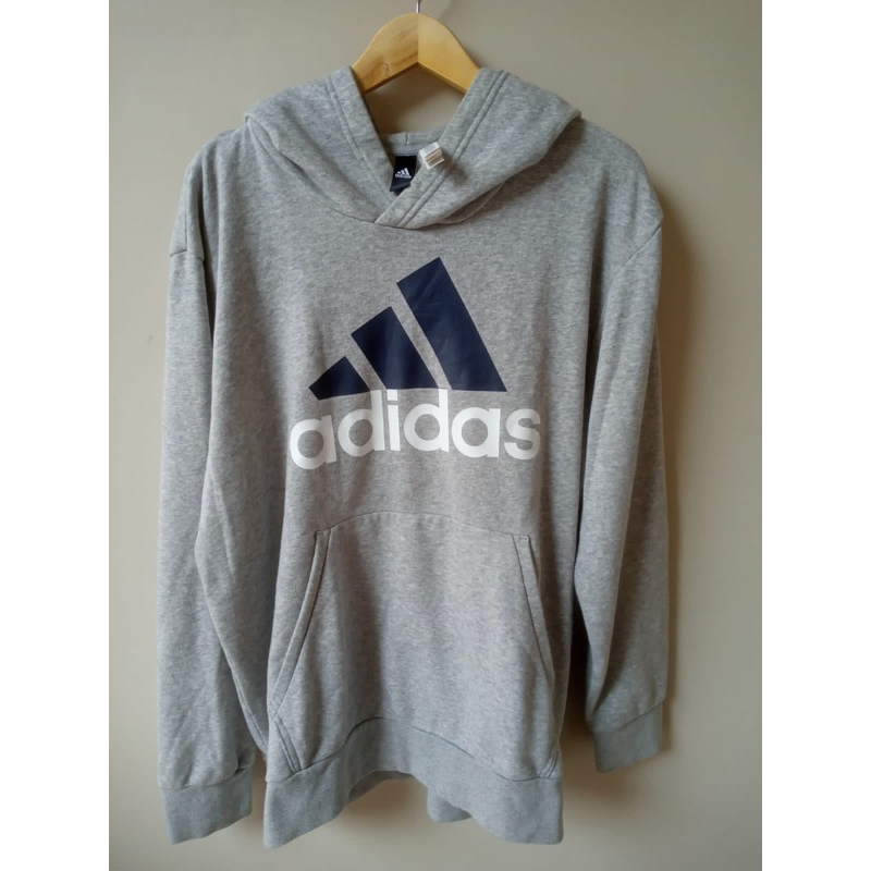 Hoodie Adidas Second brand original | CREWNECK Jaket Pria Abu uk xL