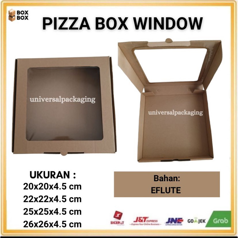 

Dos Kue PIZZA EFLUTE WINDOW Tinggi 4,5 CM | Uk 20,22,25 | Dos Kotak Sovenir Pizza