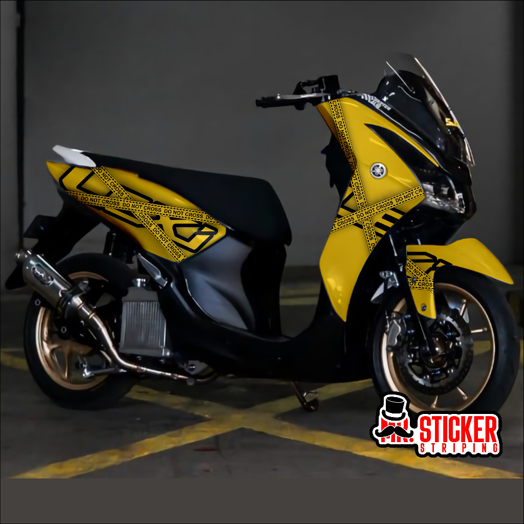 decal yamaha lexi 125 full body custom sticker free design motif police line (DC Lexi 28)