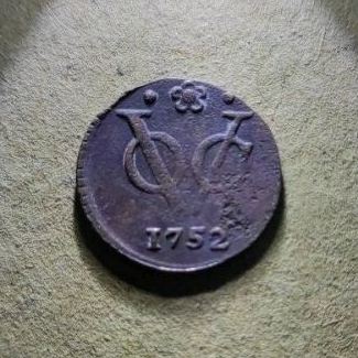 Koin Voc 1/2 Duit Tahun 1752 Holland Rare 1