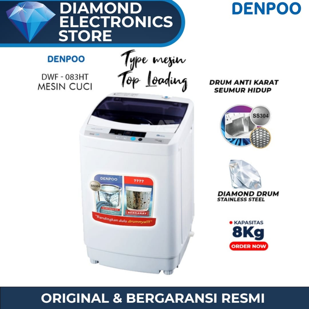 Mesin Cuci 1 TABUNG Denpoo DWF 083 HT 8 KG - MESIN CUCI OTOMATIS