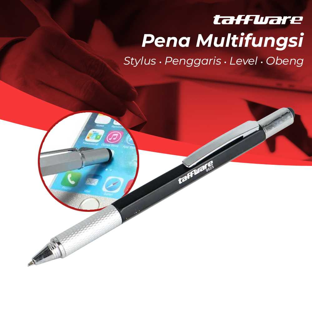 

Taffware / PULPEN PENA Serbaguna Multifungsi Plastik Stylus + Penggaris + Level + Obeng