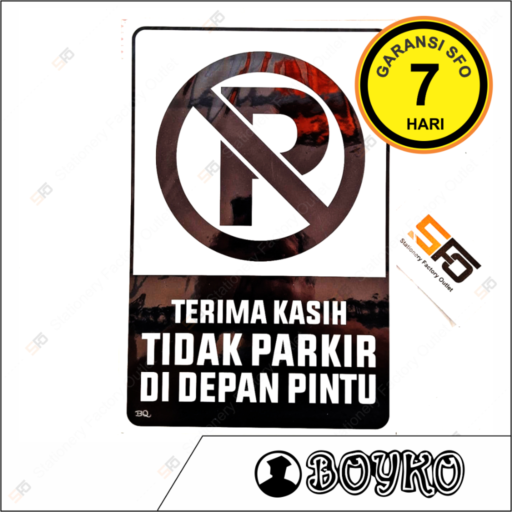 

Akrilik Dilarang Parkir Di Depan Pintu V2 Hitam - Acrylic Sign Folio Full Black - SFO Semarang Official