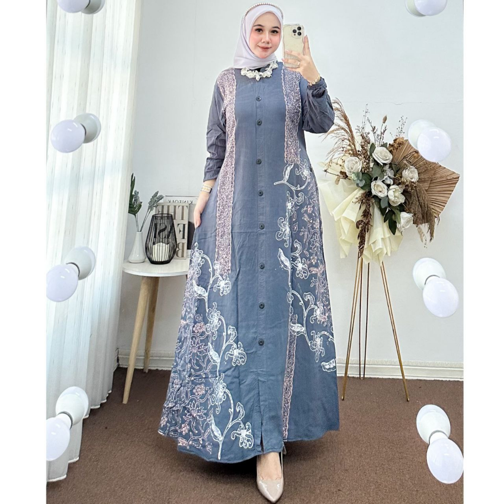 Gamis Twill Rayon Gamis Twill Ori Pekalonga Gamis Twill Super Premium Motif Terbaru Homey Dress Jumbo