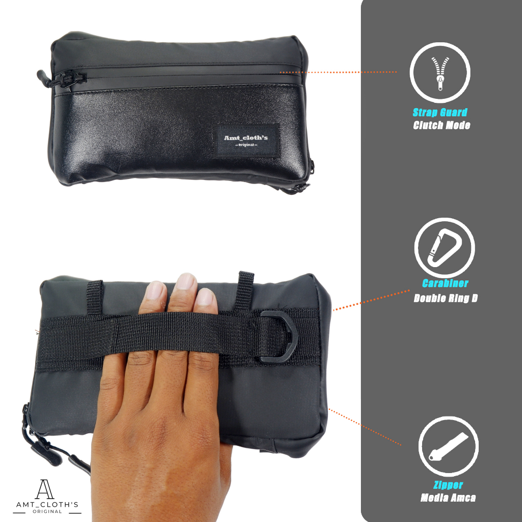 AMT Tas Selempang Pria Anti Air Sling Pouch Wallet Vector Waterproof Sling Bag Pria Anti Air Tas Distro Pria