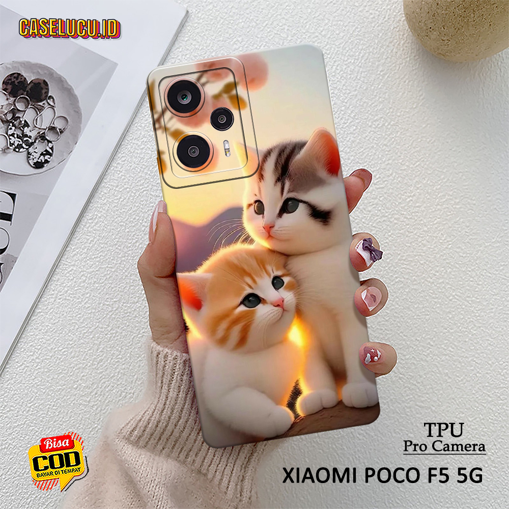 Softcase Hp Xiaomi Poco F5 5G Terbaru - Fashion Case Kucing - Case Xiaomi Poco F5 5G  - Casing Hp Xi