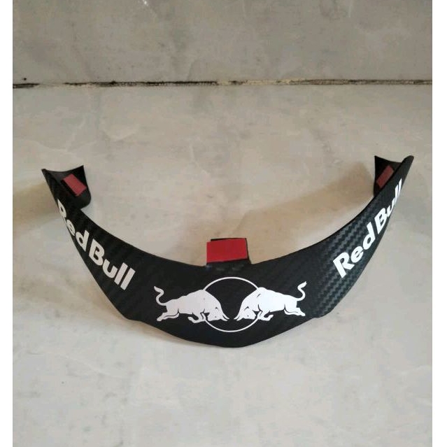 spoiler helm KYT rc7 carbone motif red bull putih