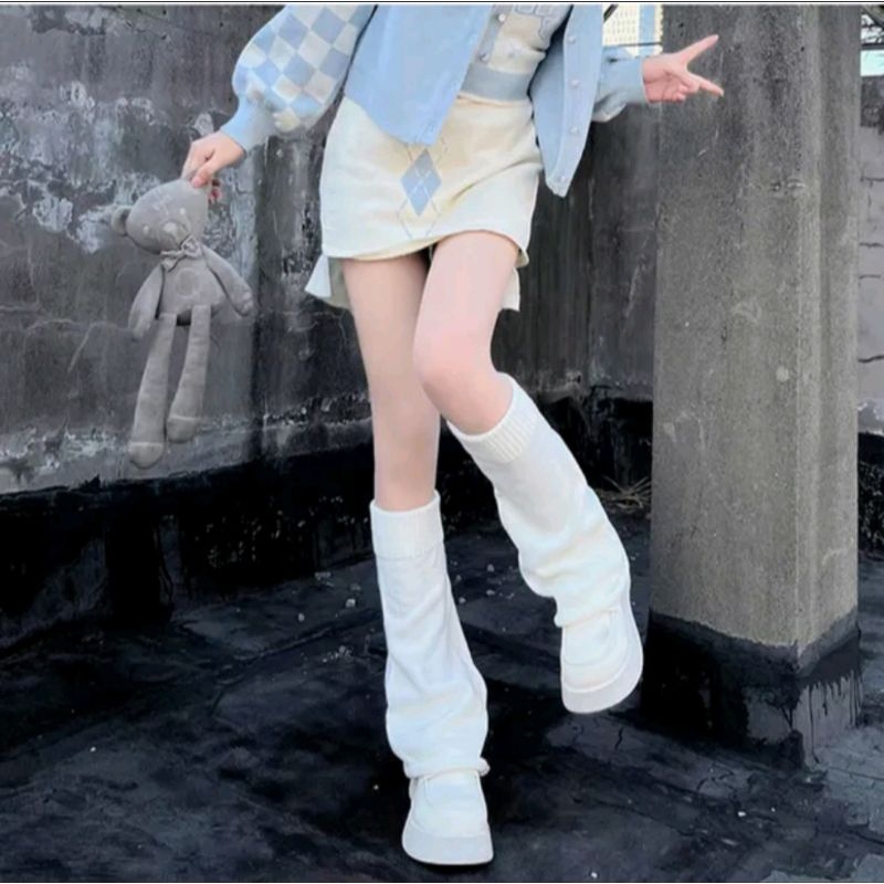 Kaos Kaki Legging Knee High Socks Leg Warmers Lolita 223-52