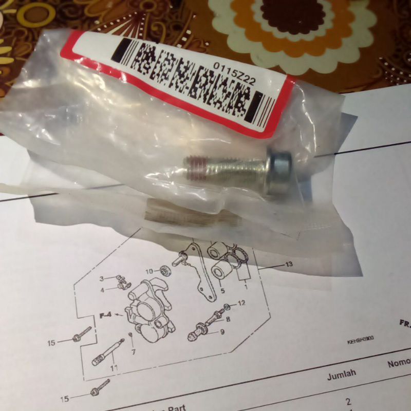 Baut kaliper dudukan cakram depan Honda Megapro Primus