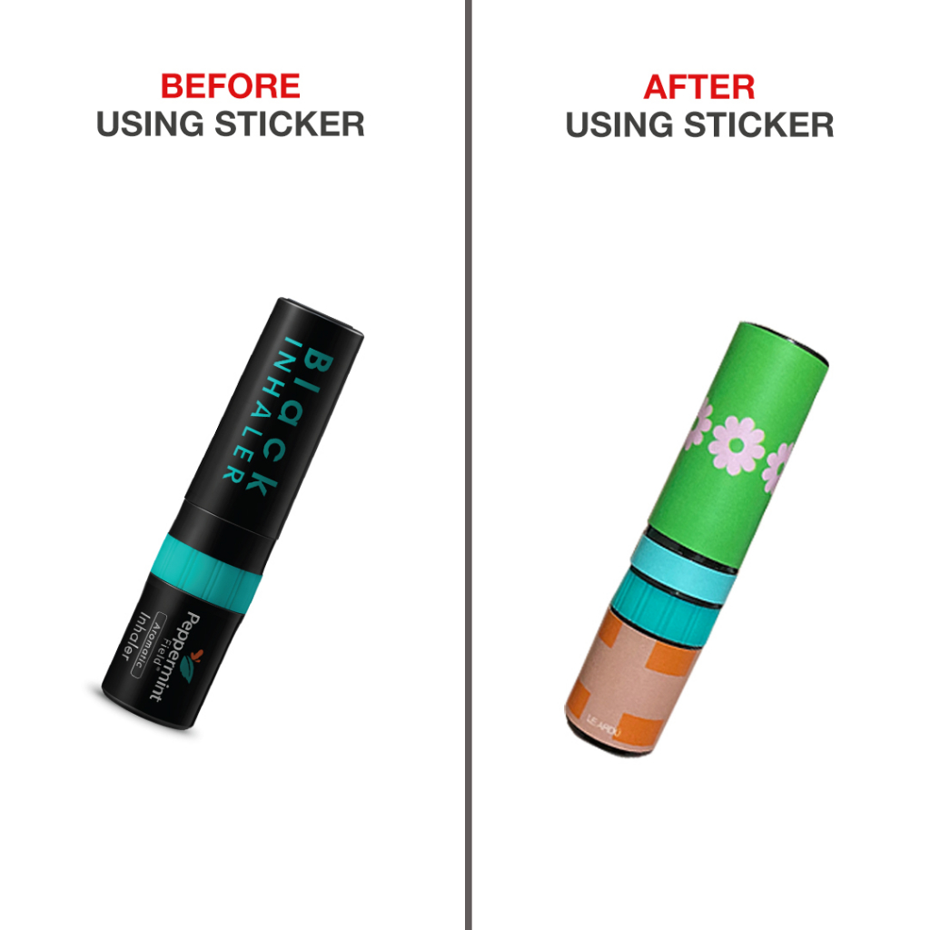 Yadom Inhaler Deco Sticker // Peppermint Field Black Inhaler
