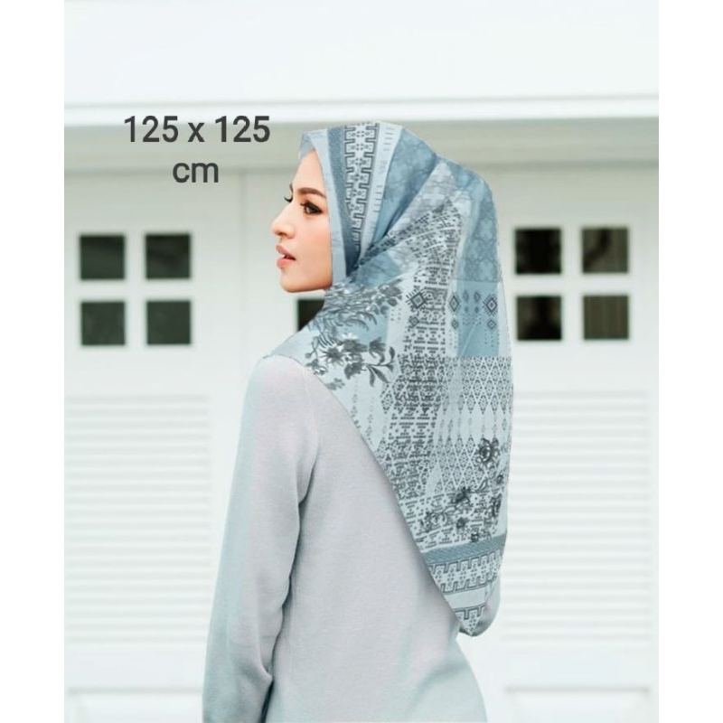 PROMO / SYARI DILANDIAA BIRU SKY / JILBAB VOAL MOTIF / GROSIR HIJAB / HIJAB SEGI EMPAT / VOAL MOTIF 