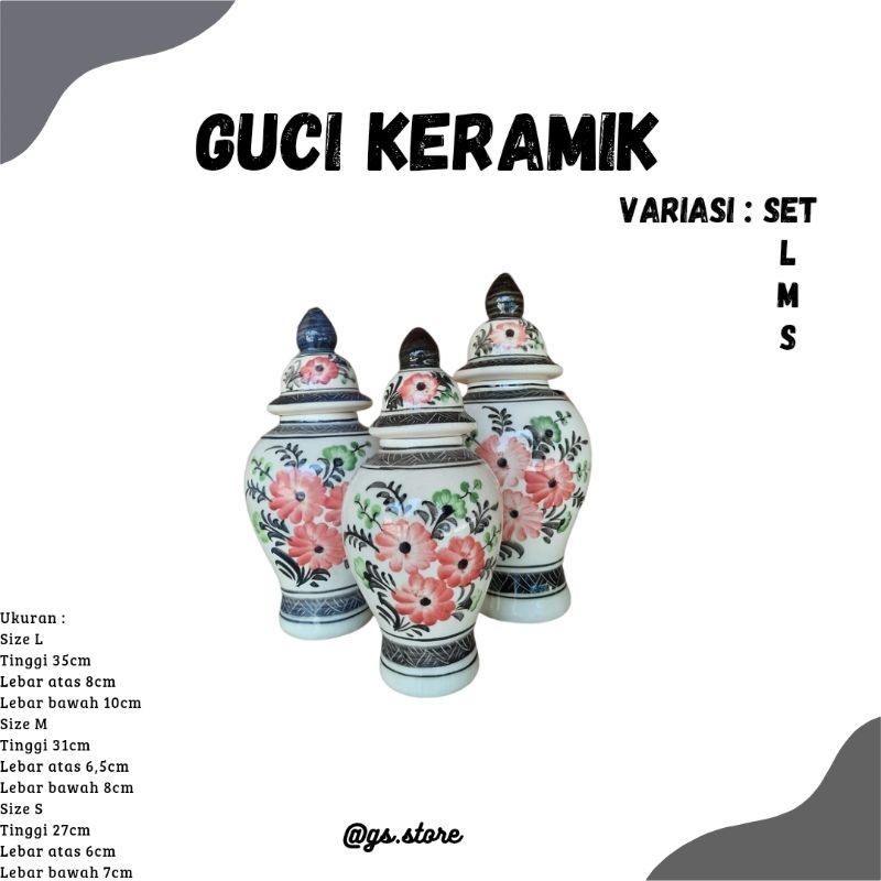 Guci Keramik / Vas / Pot / Hiasan Rumah / Hiasan Kantor