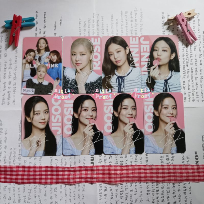 Oreo X Blackpink Photocard PC Jisoo Jennie Rose