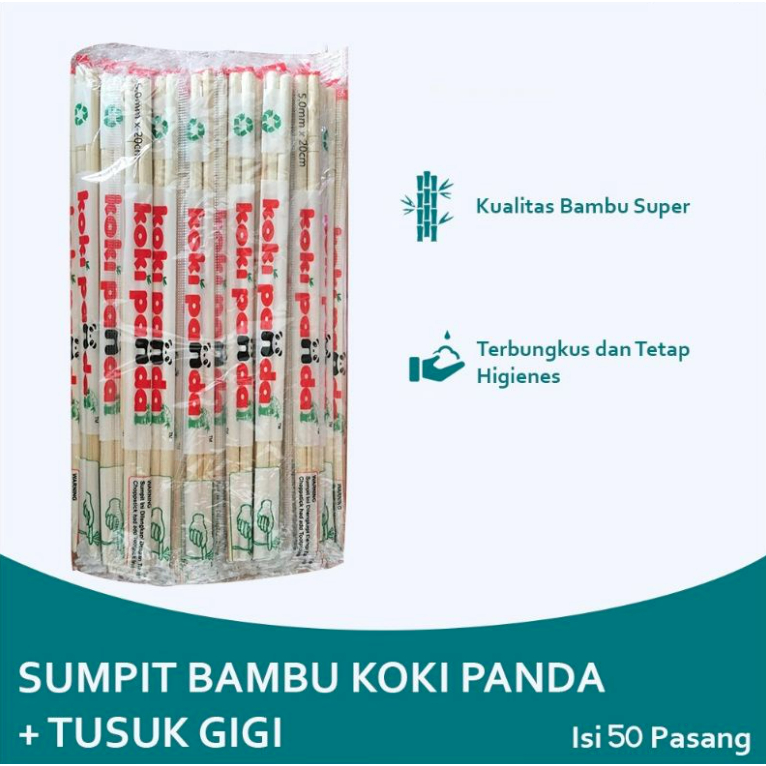 Sumpit Bambu Koki Panda + Tusuk Gigi