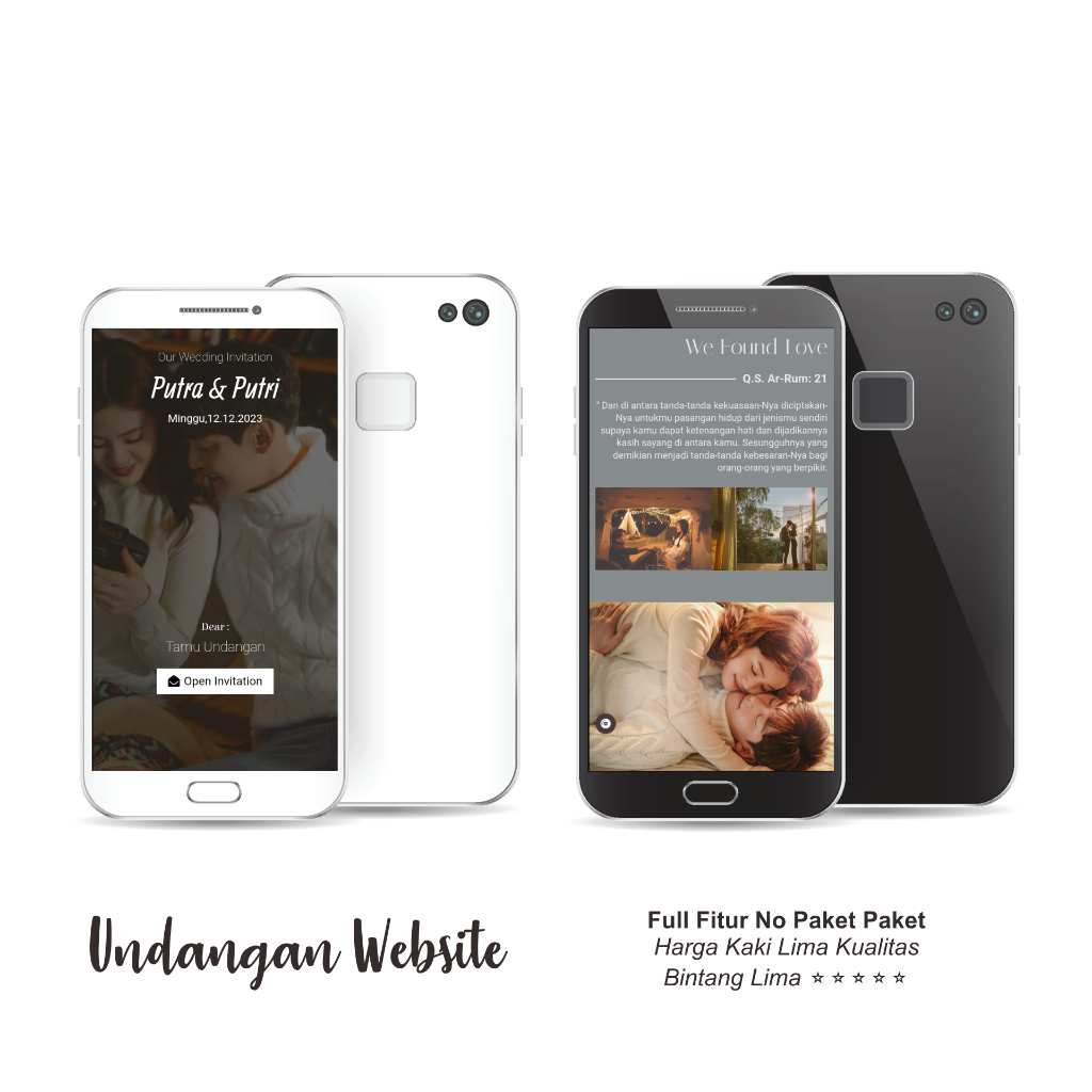 Undangan Digital Website Pernikahan/Khitanan | Tema Foto & Tanpa Foto | Undangan Digital Web