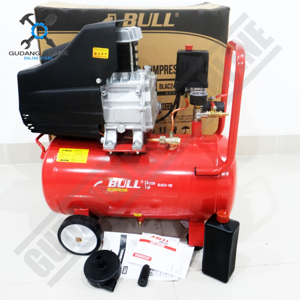 Kompresor Angin Kapasitas 9 Liter 1HP LISTRIK BLAC24-109 BULL / Portable Air Compressor Kompresor Li