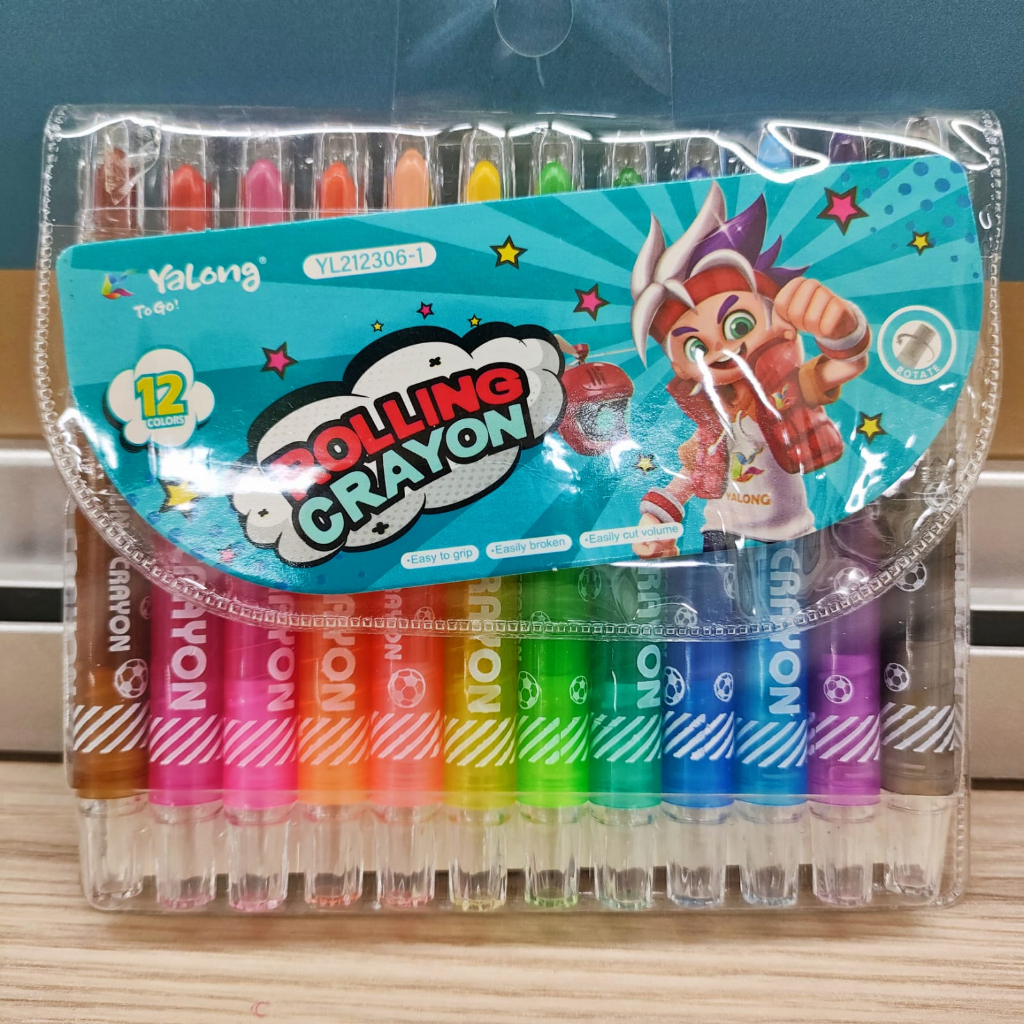 

Yalong Rolling Crayon 12 Warna Crayon Krayon Krayon Putar Warna Warni