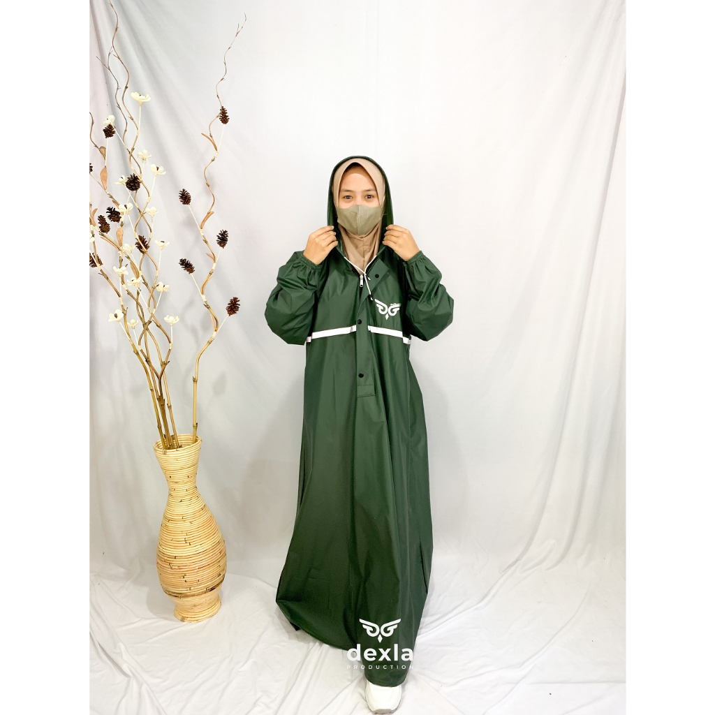 Jas Hujan Wanita Gamis Perempuan Muslimah Hijab Jubah Mantel hujan Waterproof KUALITAS PREMIUM by