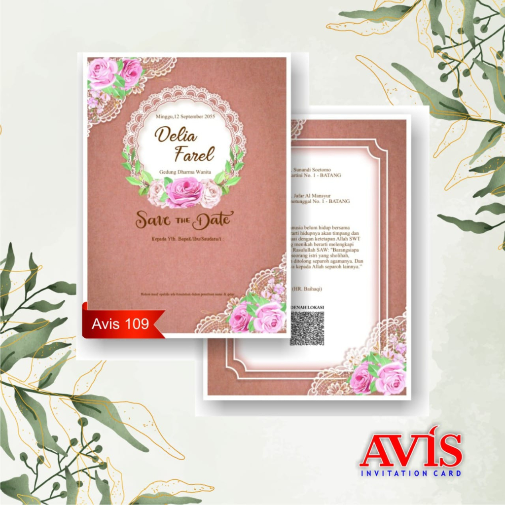 Undangan Pernikahan Blangko AVIS 109 | vistaundangan