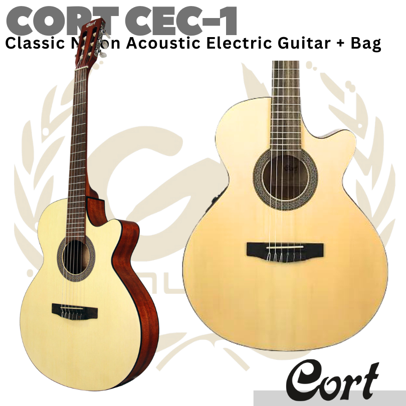 CORT CEC-1 Classic Nylon Acoustic Electric Guitar | Gitar Akustik Nilon CEC1 CE-C1