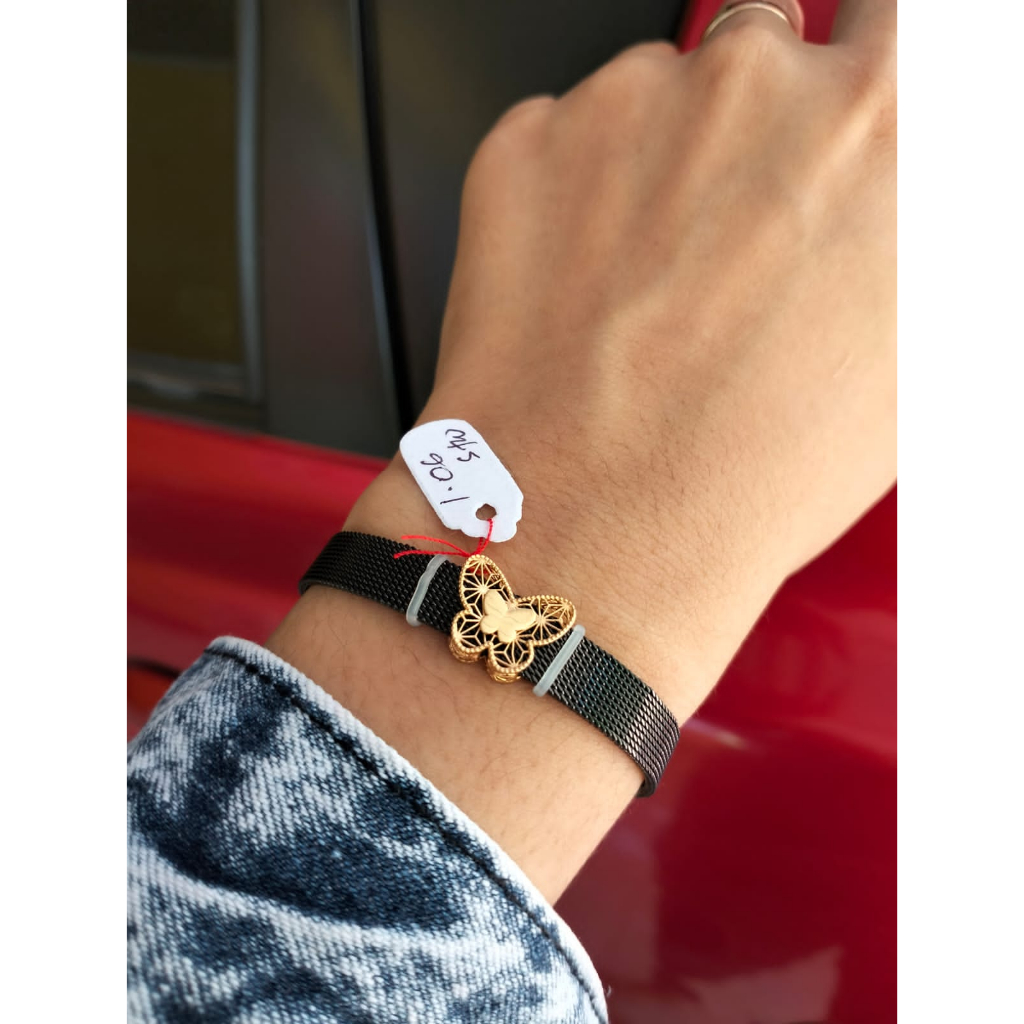 Gelang Emas Asli Wanita model Tali Jam Karakter Kupu Kupu Cantik Murah Gelang Fashion Korea Kekinian