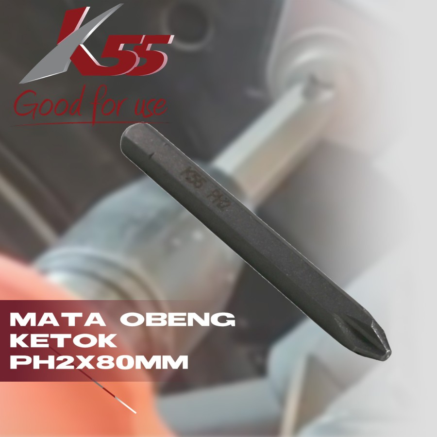 K55 Mata Obeng Ketok PH2x80mm Obeng Getok - Impact Bit