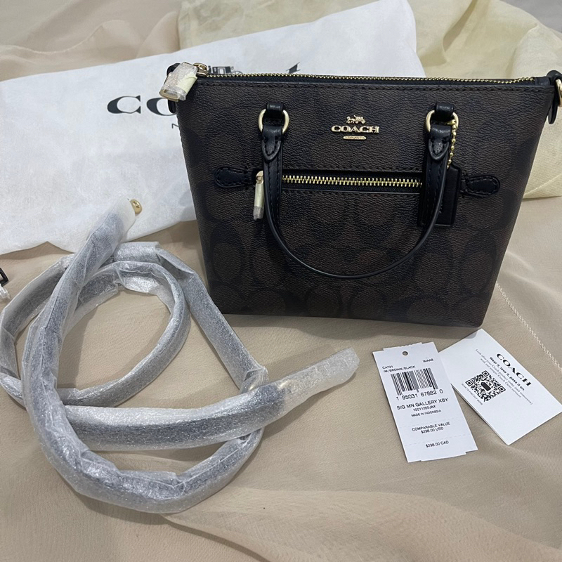 NBU bukan preloved coach mini gallery signature mahogany