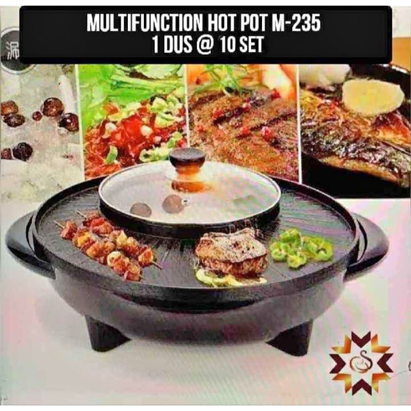 Grill pan elektrik / alat pemanggang BBQ listrik