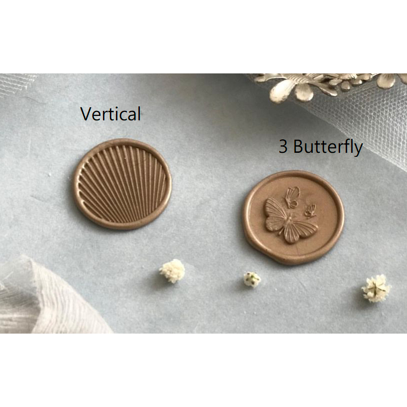 

Vertical, 3 Butterfly 1 Piece LefavelaaCOIN Seal Wax Stamp Sticker Instant / Seal Wax Coin / Wax Seal / Stempel Lilin / Self Adhesive / Segel lilin Amplop Undangan Vintage