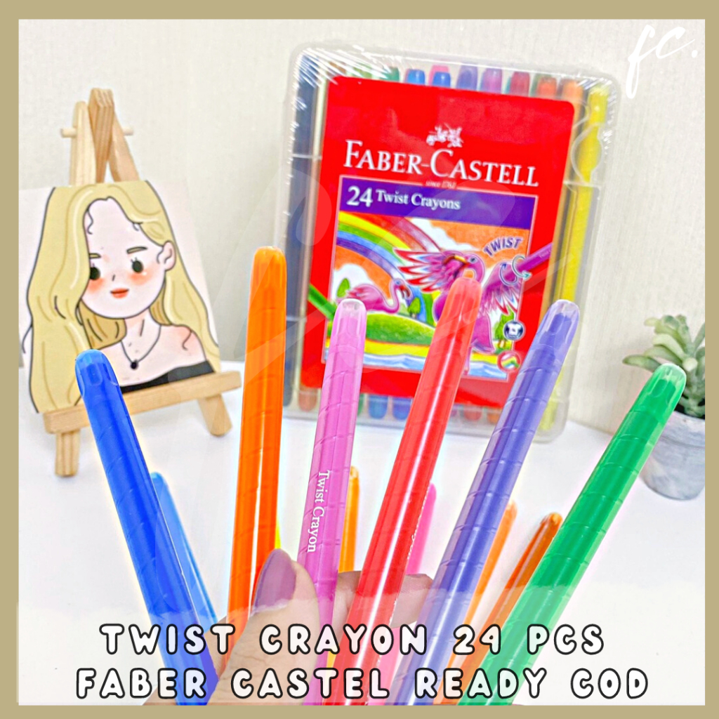 

Faber-Castell Original 100% Twist Crayon 24 Pcs / Krayon Pastel Putar Non-Toxic Prakarya Pensil Warna Alat Tulis Menggambar Anak Art Craft