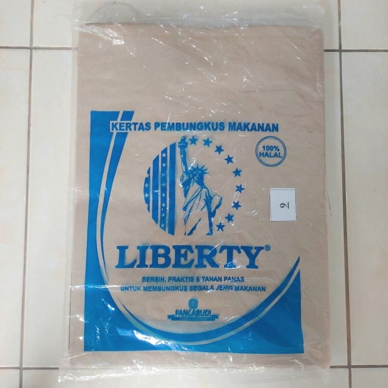 

Kertas Bungkus Nasi Kertas Minyak Liberty Biru 2KG 40x30cm - Dapur Karya Mdn
