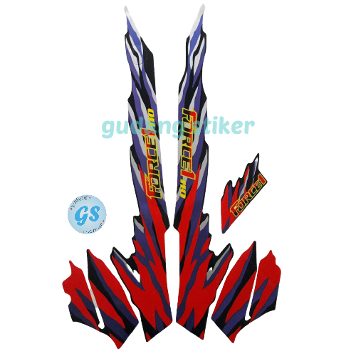 Striping Stiker Motor Yamaha Force 1 1993 Merah