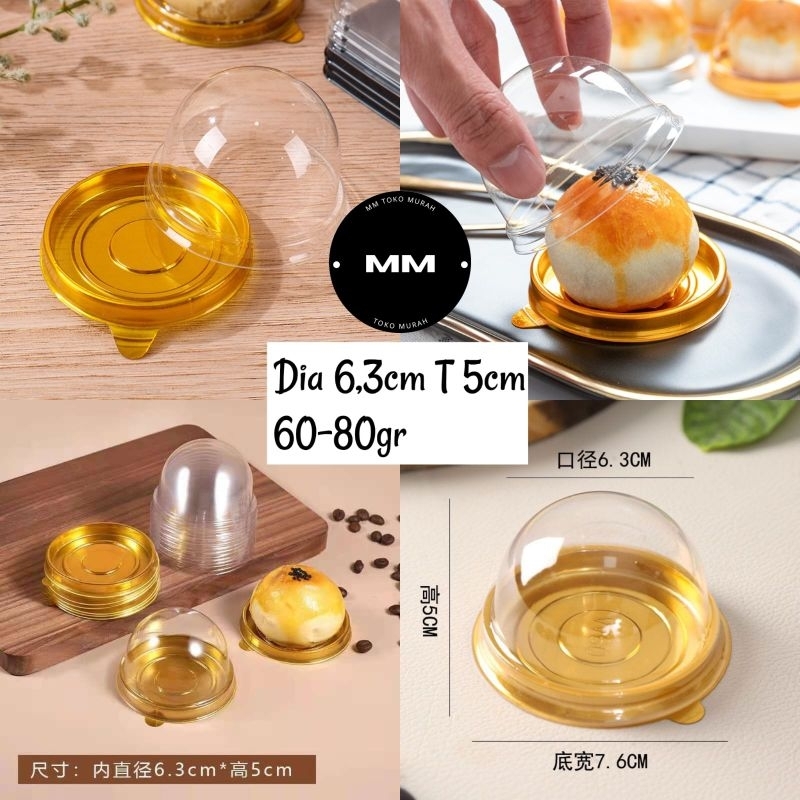 50pcs tray tutup mika mooncake tray bulat mooncake tray mika kue bulan