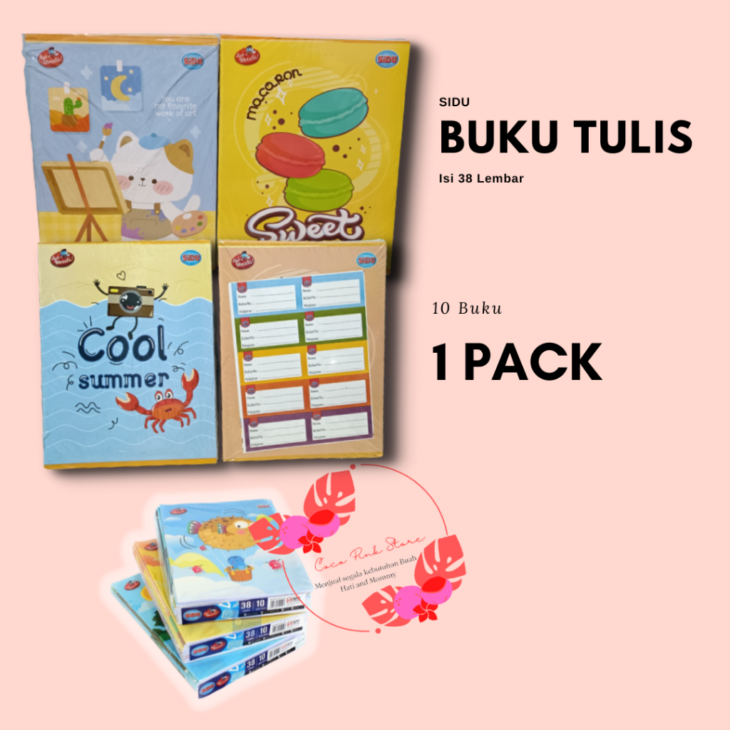 

Buku Tulis SIDU isi 38 Lembar Per Pack Isi 10 Pcs