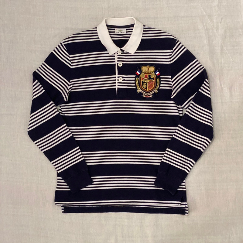 Polo Shirt LACOSTE Salur Lengan Panjang Second