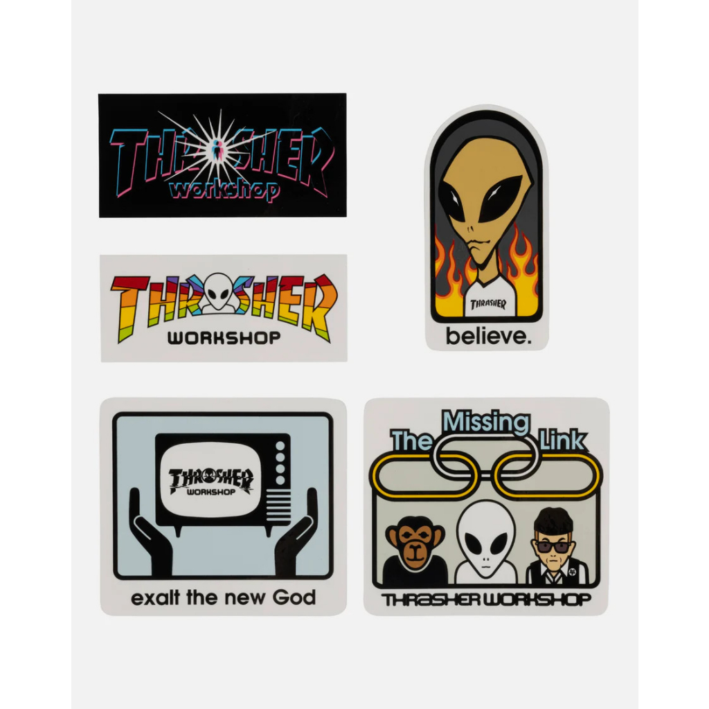 THRASHER ALIEN WORKSHOP STICKER 5 PACK