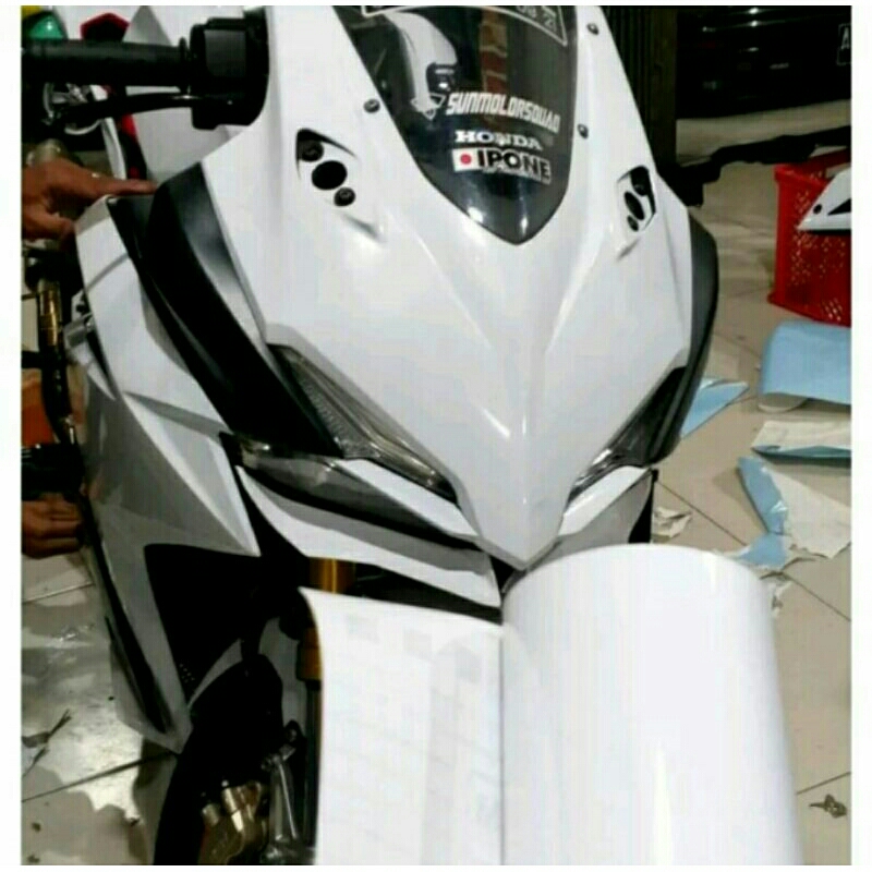 Stiker skotlet putih Glossy, stiker motor, aquarium