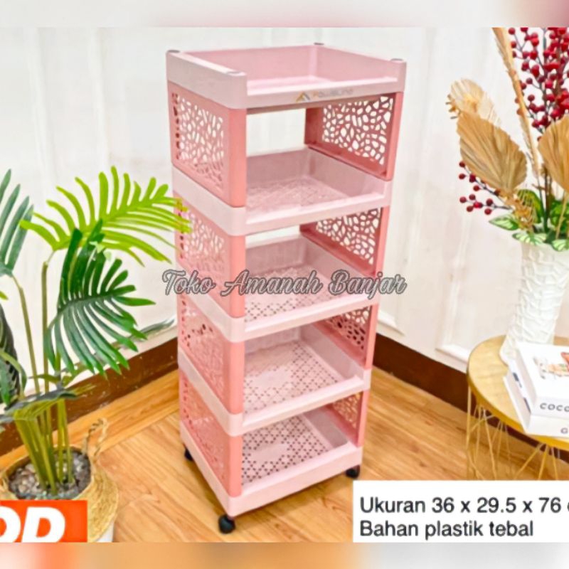 Rak Serbaguna 5 Susun | Lemari Plastik 5 Susun | Rak Apartemen Rak Elco 5 Tingkat | Rak Yoyo Susun 5