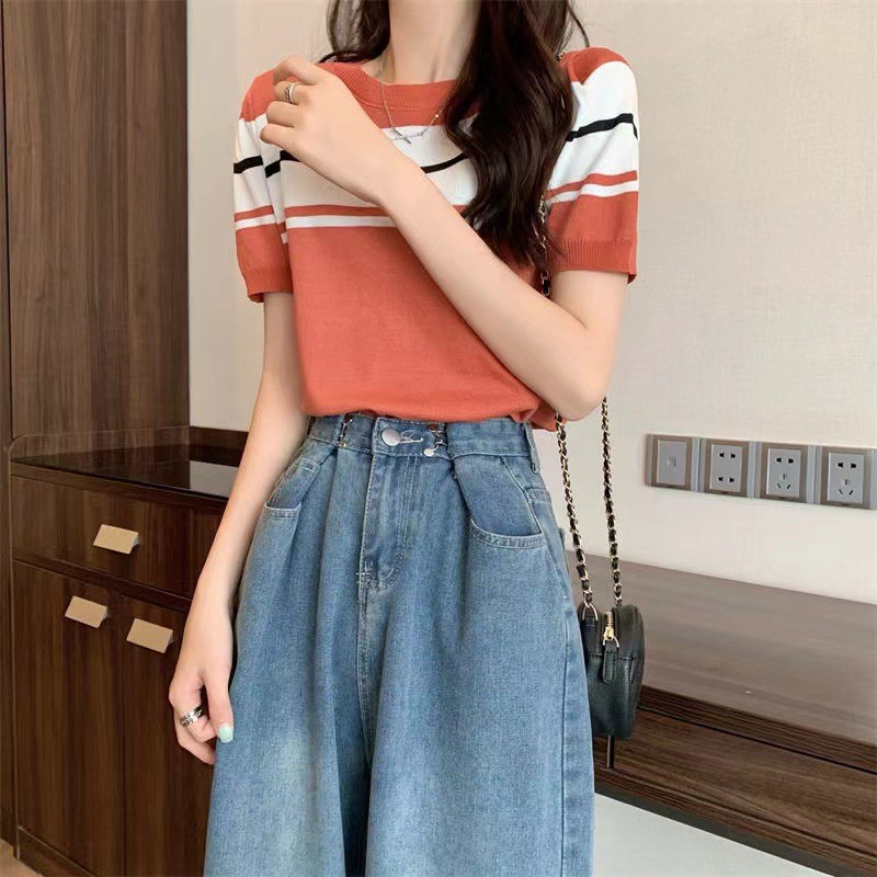 【Premium】Korean Short Sleeve Women T-shirt / Kaos Wanita Lengan Pendek 2836