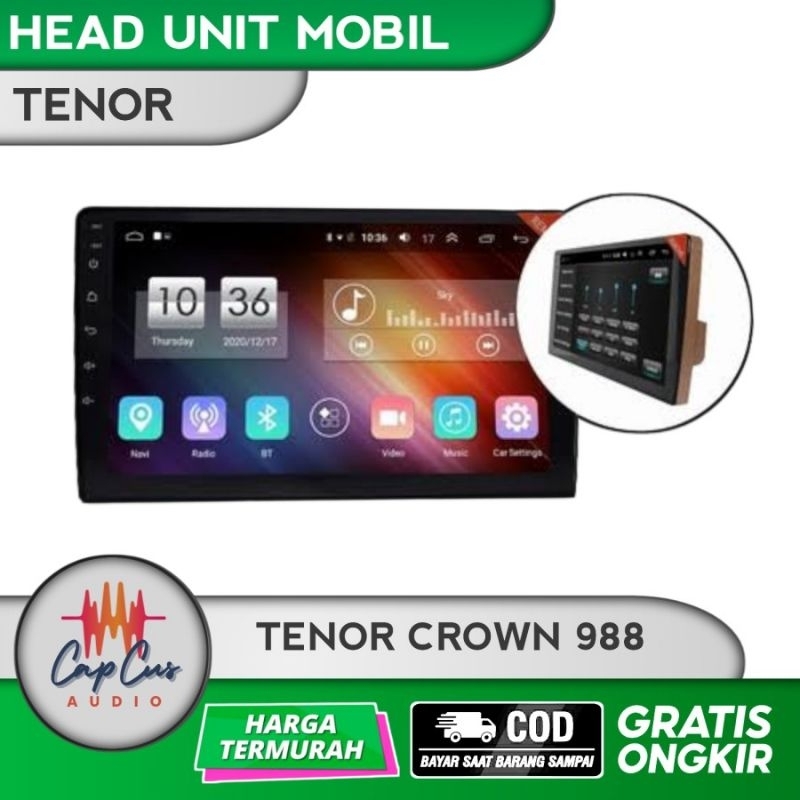 HEAD UNIT ANDROID 9 INCH TENOR CROWN 988 RAM 4/64GB UNIVERSAL ANDROID
