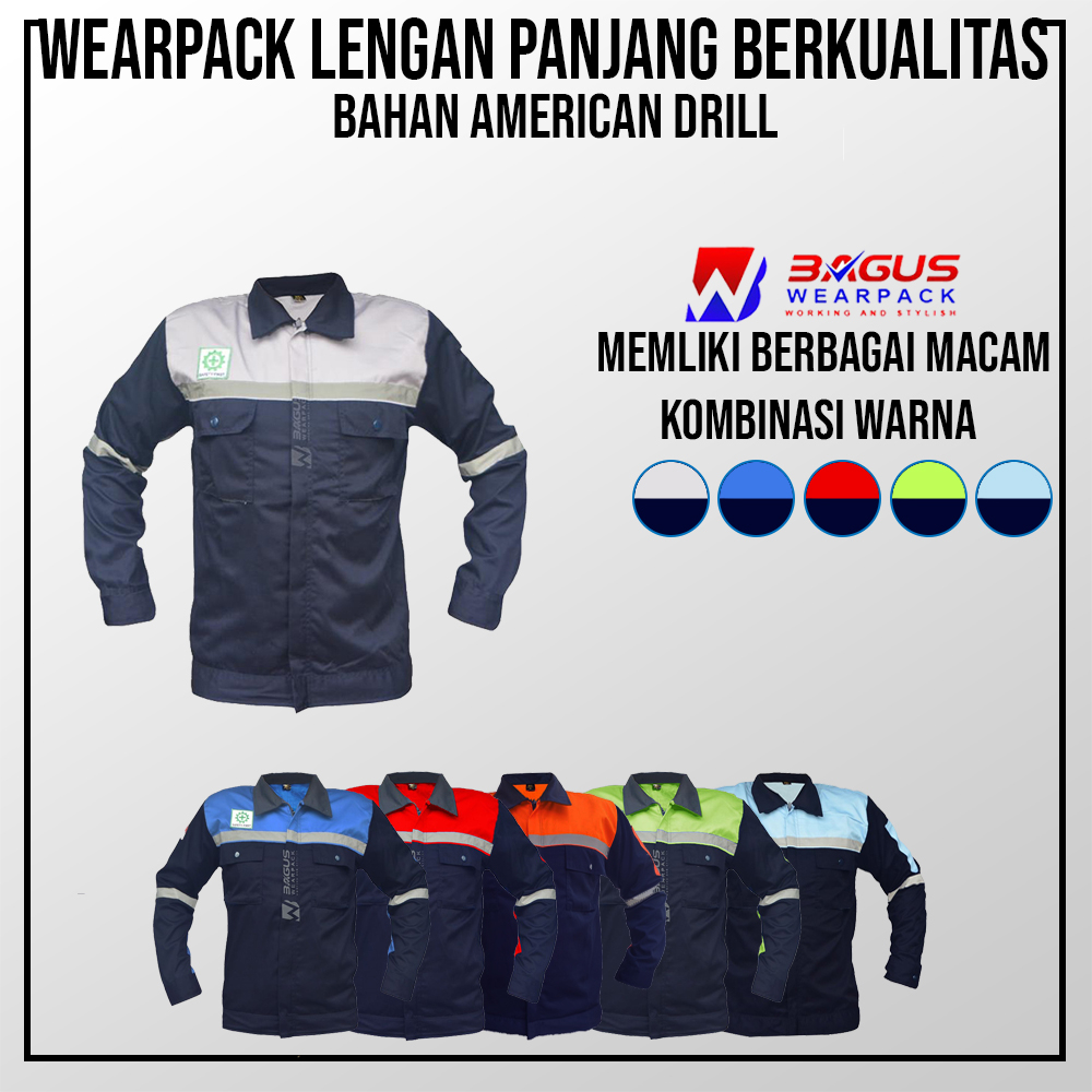 Wearpack Atasan Werpak Kerja Baju Kerja Pria Lengan Panjang - Dongker Abumuda