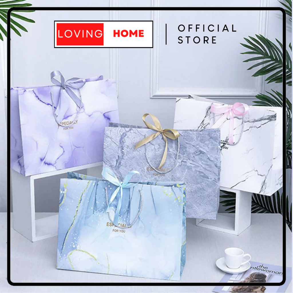 

LOVING HOME - Paper Bag Marmer Abu Vintage Kantong dus
