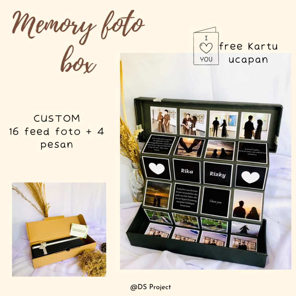 Memory Foto Box / Hadiah Ulang Tahun / Kado Anniversary / Hadiah Wisuda