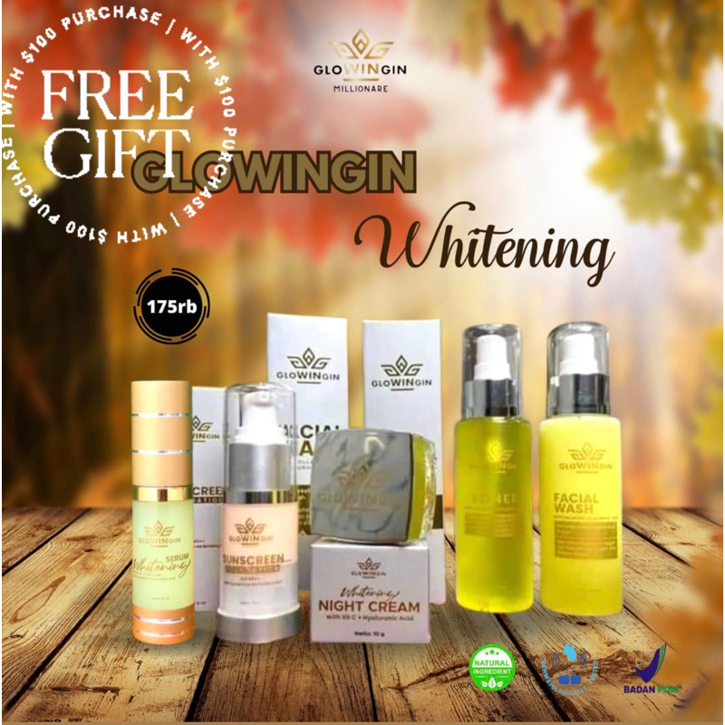 GLOWINGIN SKINCARE PAKET WHITENING + SERUM BPOM LUMINOUS ACNE PEMUTIH WAJAH OFFICIAL STORE