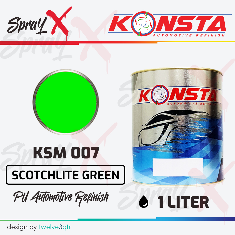KONSTA PU SCOTCHLITE GREEN 007 / HIJAU STABILO #007 1 LITER - CAT DUCO