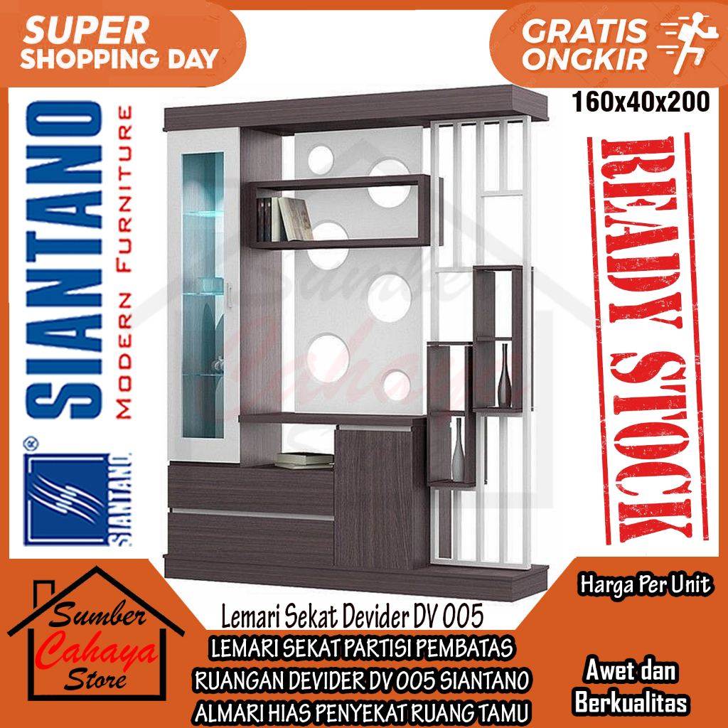 [Instan] LEMARI PENYEKAT RUANGAN 2 SISI SIANTANO DEVIDER DV 005 BUFFET TV PARTISI PEMBATAS ALMARI HI