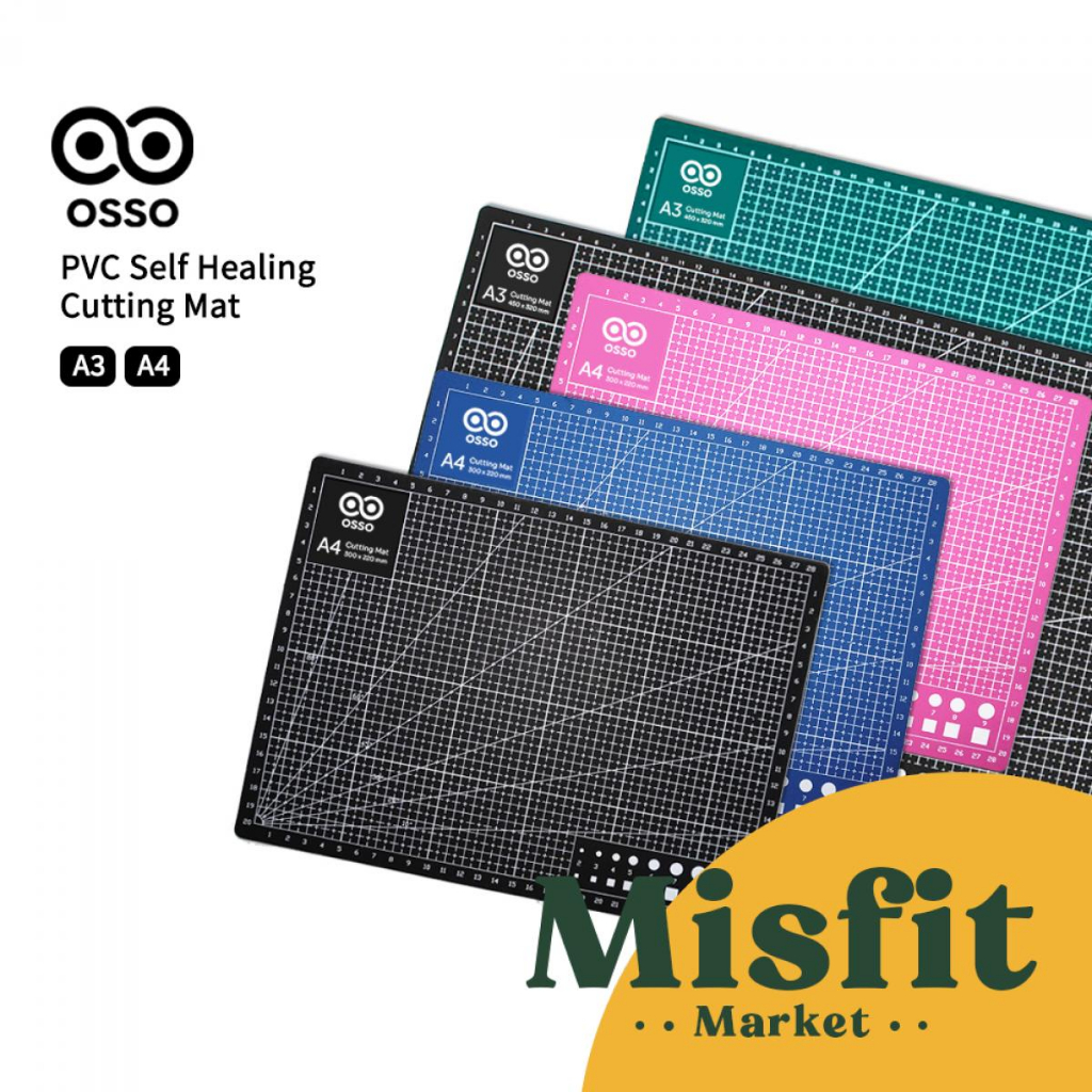 

OSSO PVC Self Healing Cutting Mat A4 A3 Pad Board Alas Potong Craft